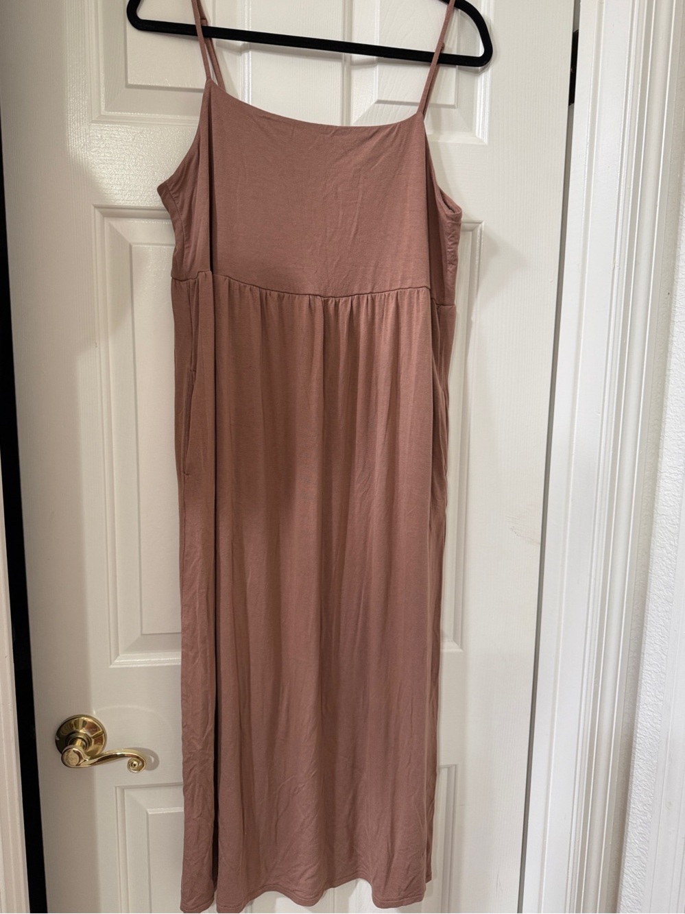 Old Navy Women's Dusty Rose/Taupe Maxi Slip Dress with Spaghetti Straps - Large